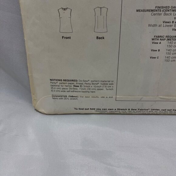 1981 Stretch and Sew Basic Dress and Blouse Design Patterns By Ann Person - Picture 10 of 11